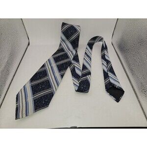 VTG Wemlon By Wembley Men's Neck Tie blue navy Retro Mod Print 56 inch classic